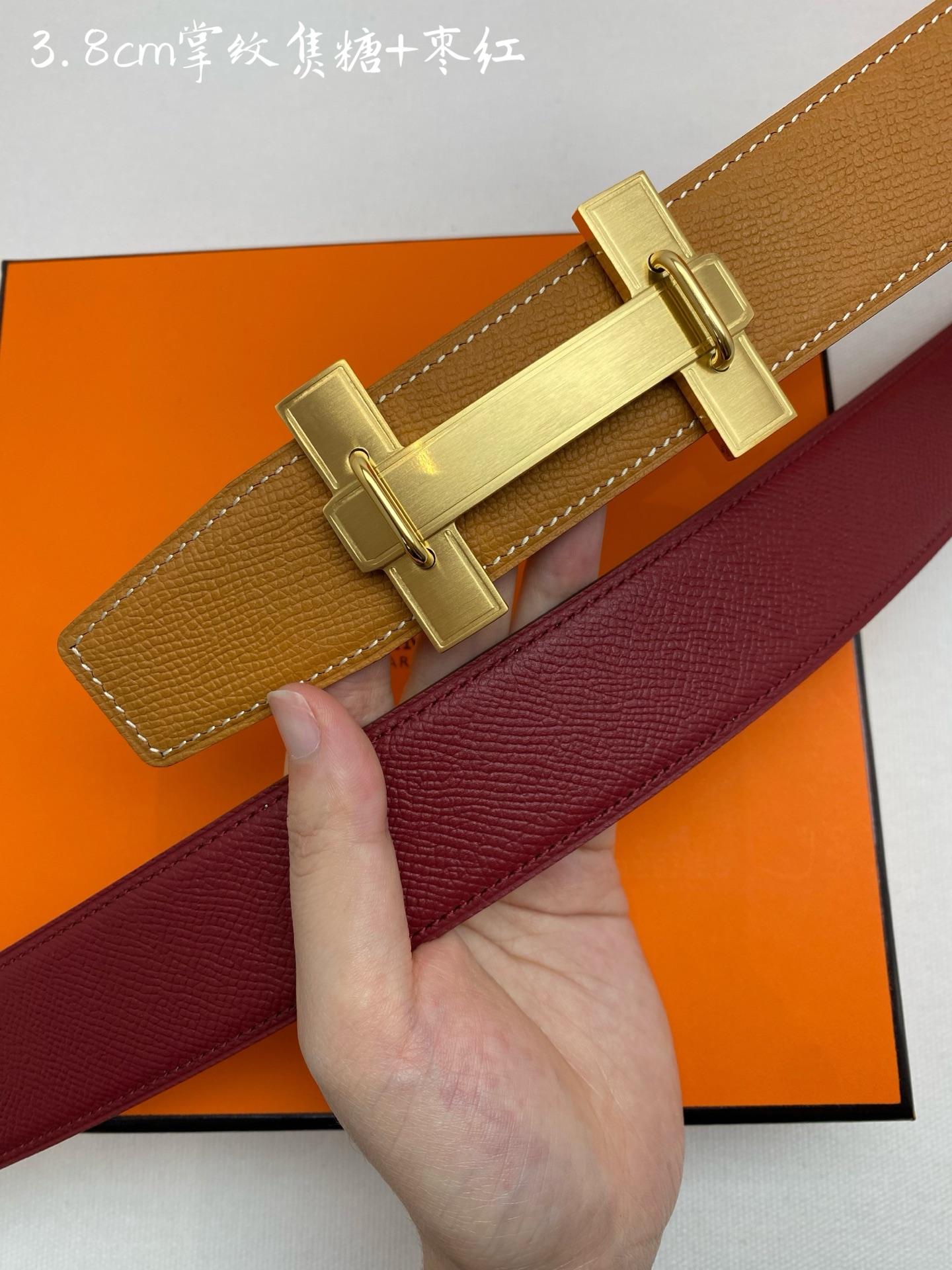 Hermes-38MM 爱马仕专柜同步 进ePsom双面小牛皮 精钢精品五金 双面可用
