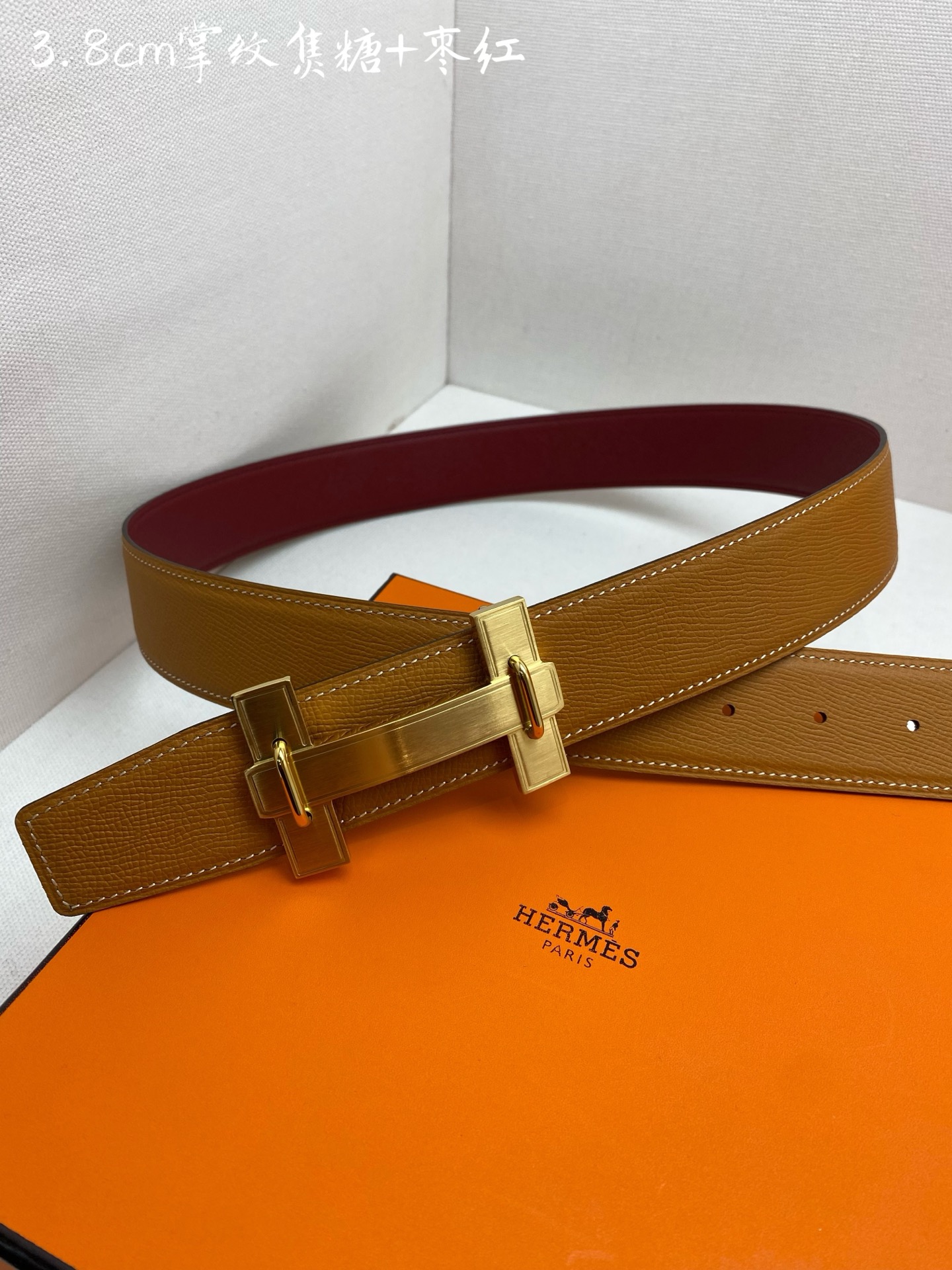 Hermes-38MM 爱马仕专柜同步 进ePsom双面小牛皮 精钢精品五金 双面可用