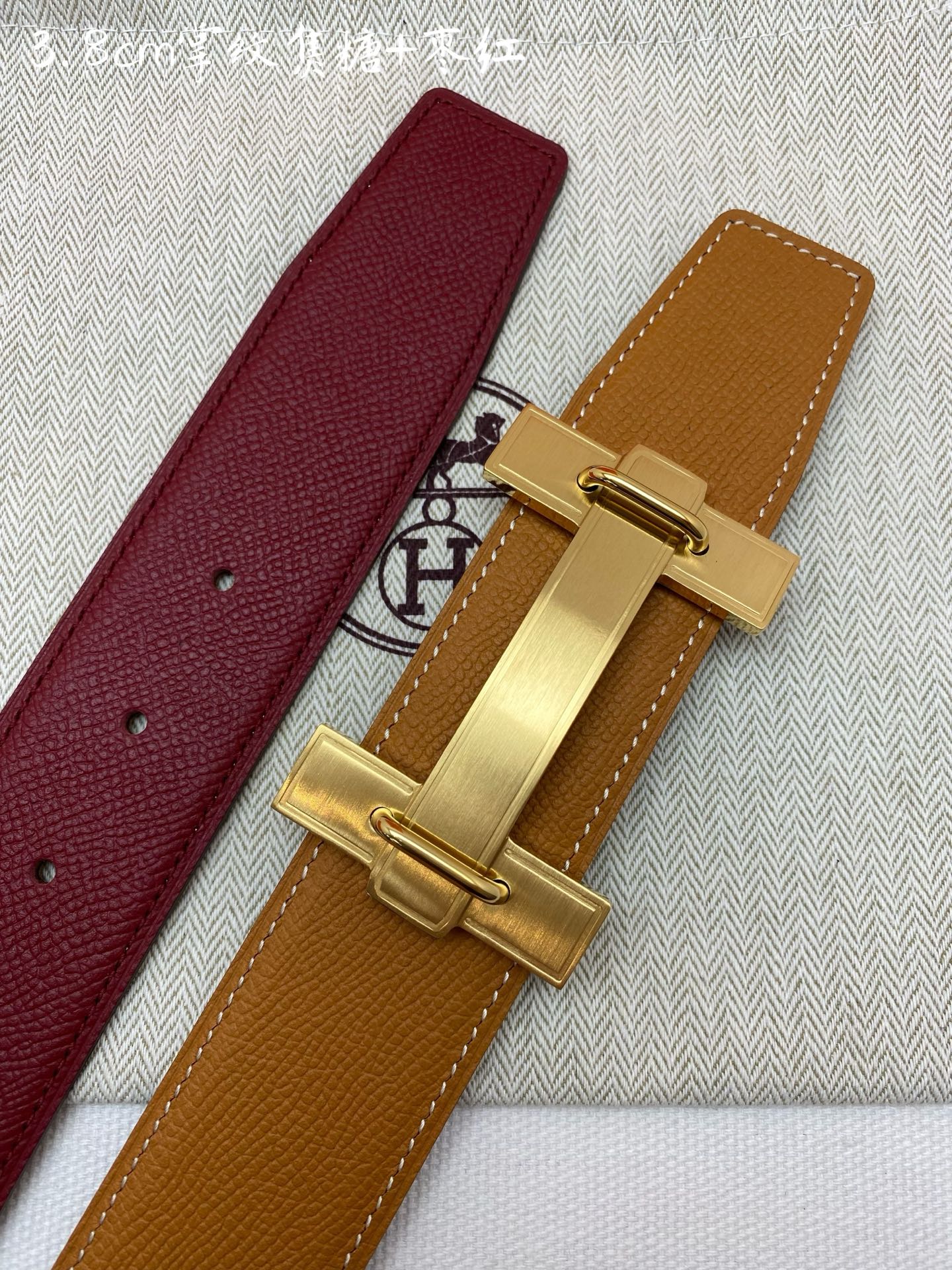 Hermes-38MM 爱马仕专柜同步 进ePsom双面小牛皮 精钢精品五金 双面可用