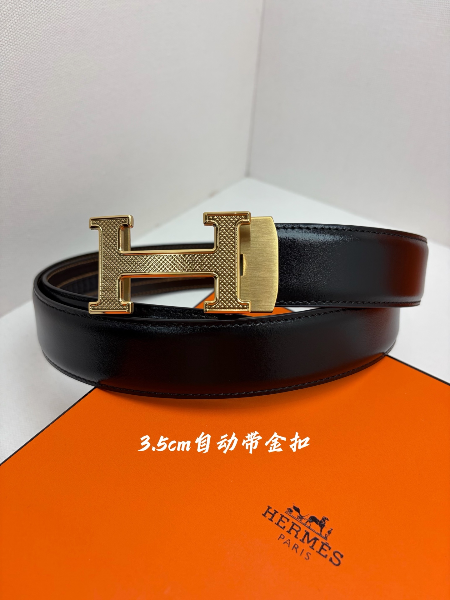 Hermes男士自动腰带- 宽度35mm316精品钢扣  精工打造  手感柔软 可以裁剪