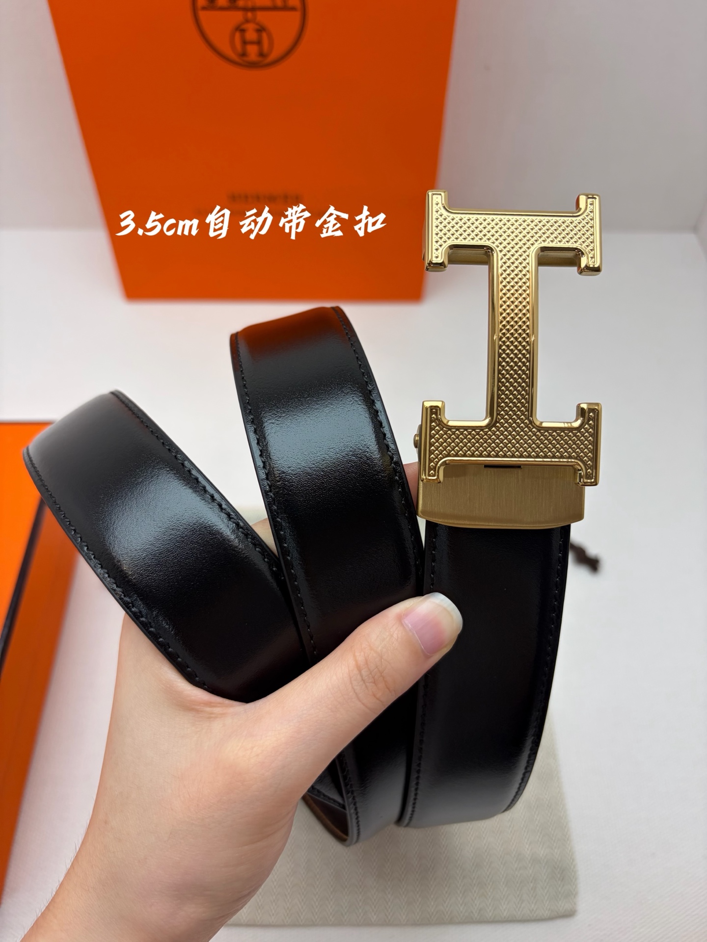 Hermes男士自动腰带- 宽度35mm316精品钢扣  精工打造  手感柔软 可以裁剪
