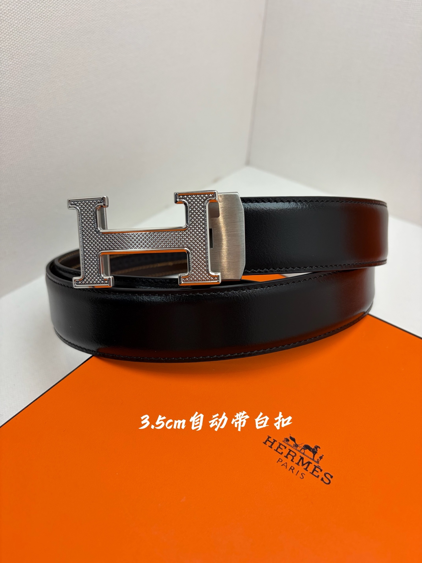 Hermes男士自动腰带- 宽度35mm316精品钢扣  精工打造  手感柔软 可以裁剪