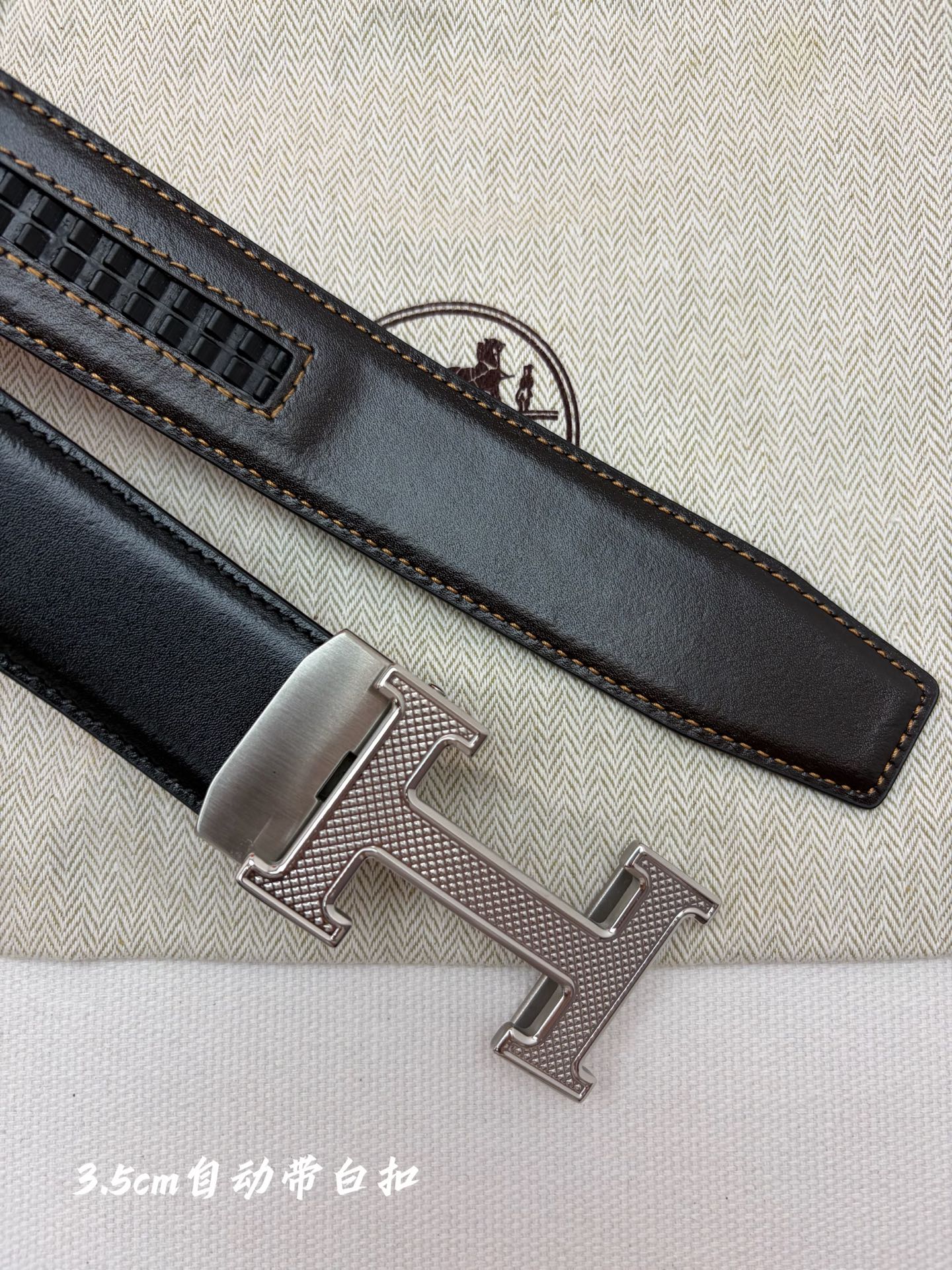 Hermes男士自动腰带- 宽度35mm316精品钢扣  精工打造  手感柔软 可以裁剪