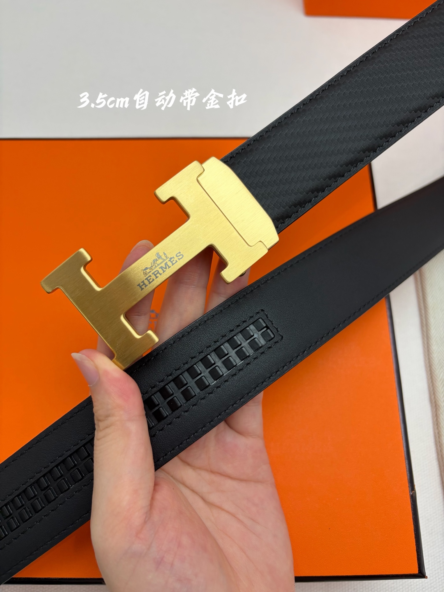 Hermes男士自动腰带- 宽度35mm316精品钢扣  精工打造  手感柔软 可以裁剪