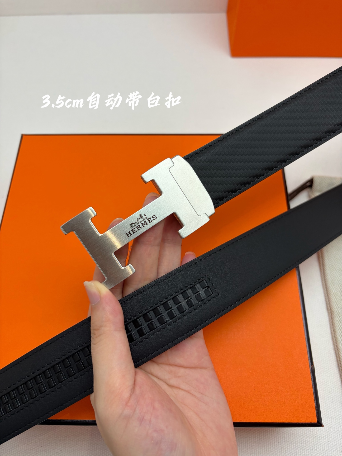 Hermes男士自动腰带- 宽度35mm316精品钢扣  精工打造  手感柔软 可以裁剪