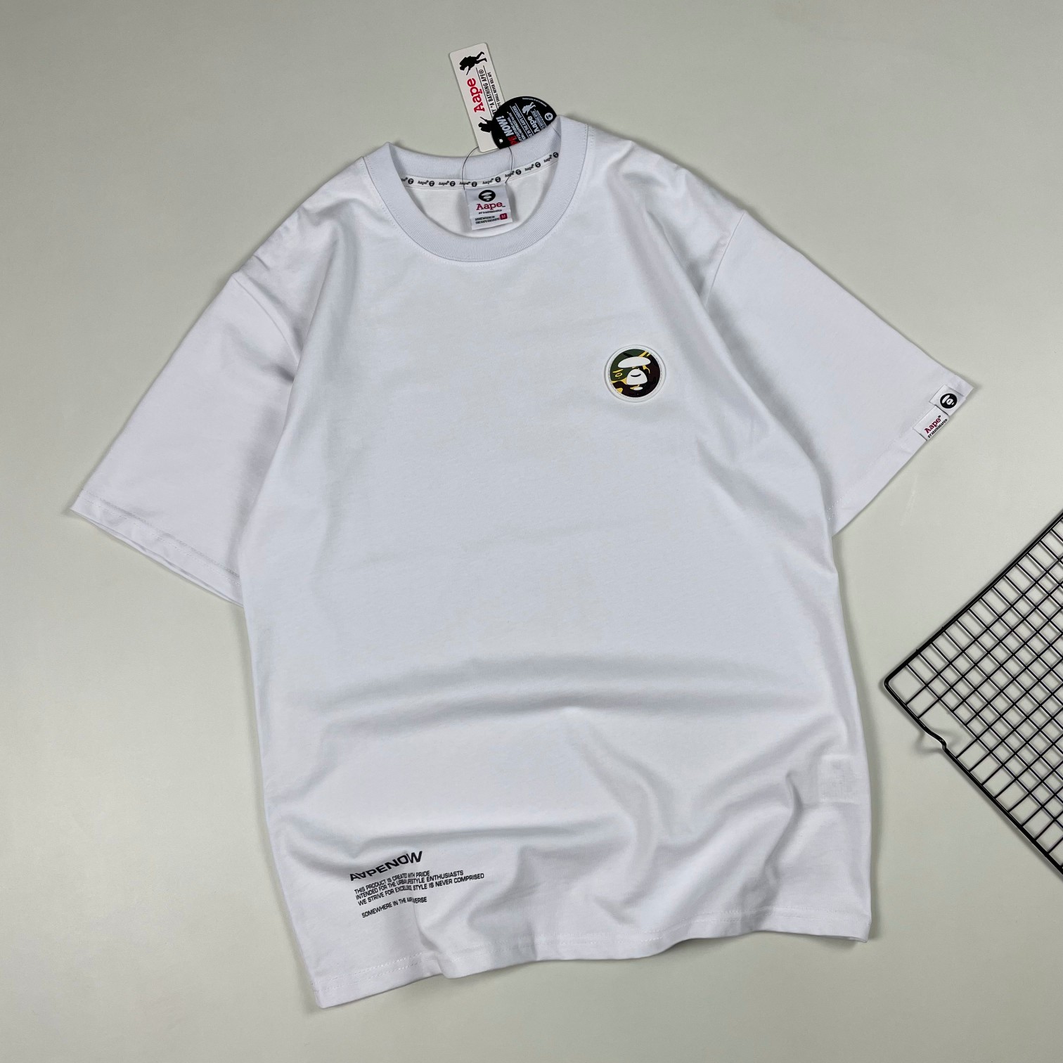 Aape Clothing T-Shirt Black Pink White Yellow Printing Unisex Cotton Short Sleeve