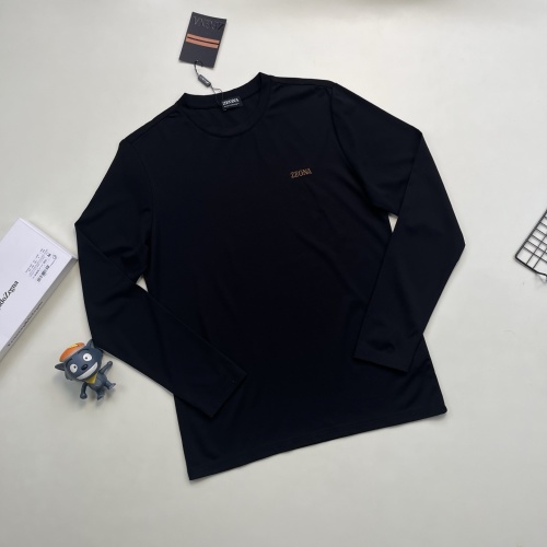 Zegna Embroidered Long Sleeve T-Shirt - High Quality Plant Fiber Fabric 1 Zegna Embroidered Long Sleeve T-Shirt - High Quality Plant Fiber Fabric