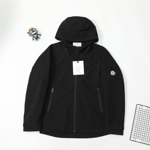 MONCLER Men's Business Casual Hooded Jacket - High-Tech Polyester Fiber 1 MONCLER Men's Business Casual Hooded Jacket - High-Tech Polyester Fiber