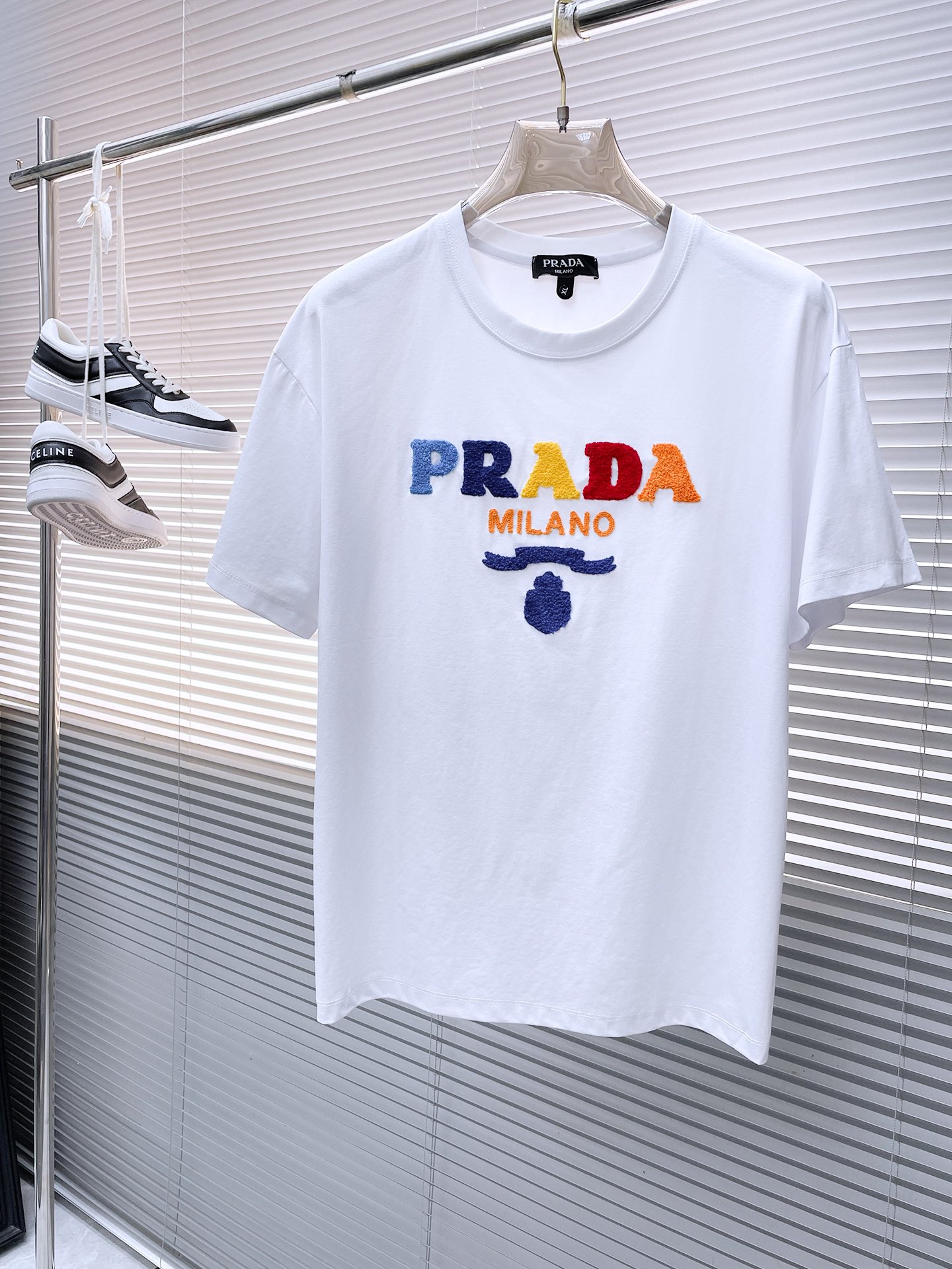 Prada Kleding T-Shirt Replica -winkel
 Katoen Gemerceriseerd katoen Lente/Zomercollectie Korte mouw