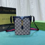 Gucci Bucket Bags Apricot Color Beige Blue Brown Dark Gold Rose Canvas