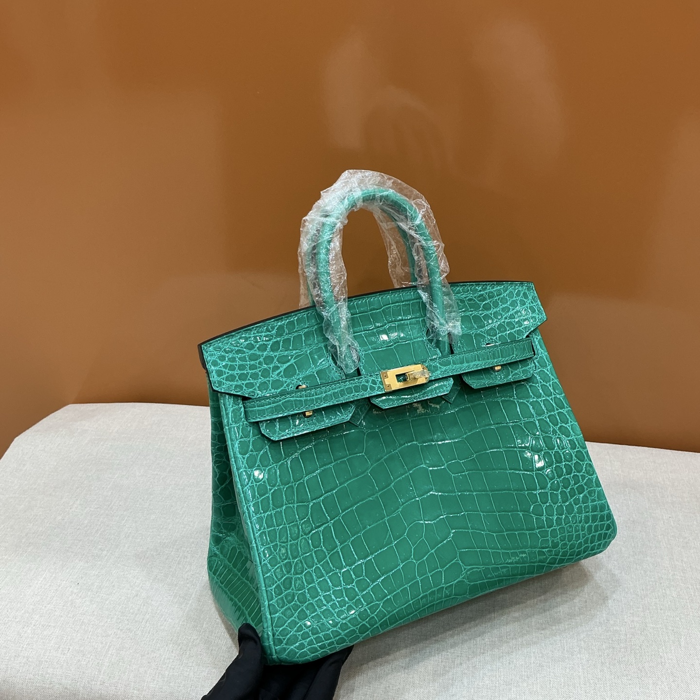 NO:919389,Spot real shot high-gloss platinum 25 ~ imperial green gold buckle, Hermes, hermes, Hermes,19860909现货实拍高光铂金25~帝王绿 金扣,爱马仕,hermes,Hermes,,Bag