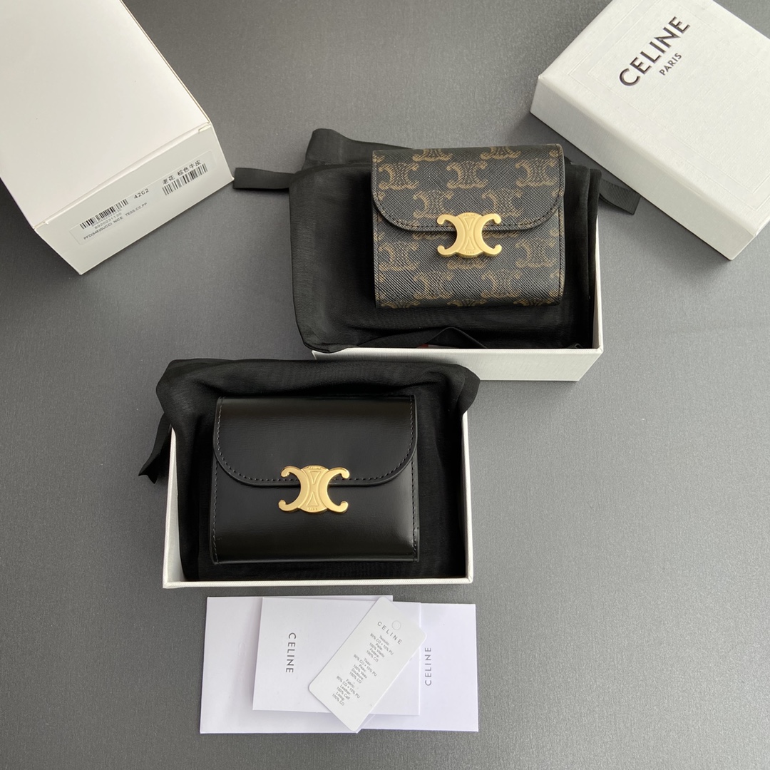 NO:197974,Super-grade pure steel hardware original leather TRIOMHE short wallet No.: 10D782CQH.04LU4202 783 Black full leather 782 Yellow-brown/presbyterian, Celine, celine, celine, wallets19860909特级纯钢五金原厂皮 TRIOMHE短款钱包 编号:10D782CQH.04LU4202 783黑色全皮 782黃褐/老花,赛琳celine,celine,celine,wallets,Bag
