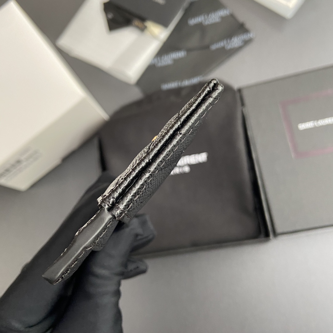 Saint Laurent 五金 MATELASSE粒面壓印皮革卡包