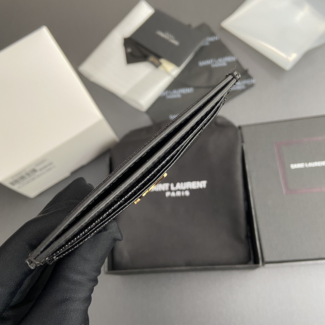 Saint Laurent 五金 MATELASSE粒面壓印皮革卡包