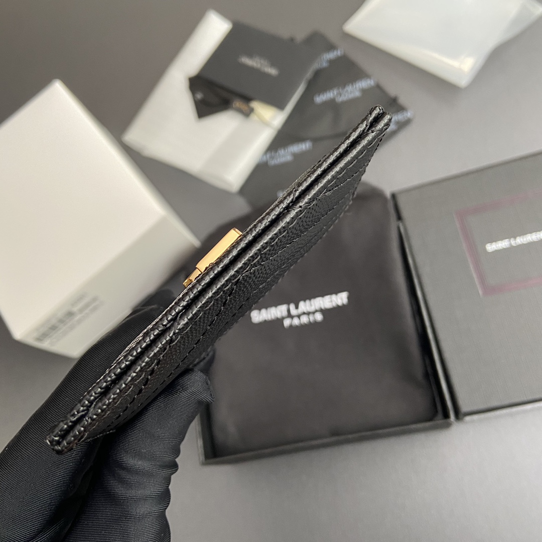 Saint Laurent 五金 MATELASSE粒面壓印皮革卡包
