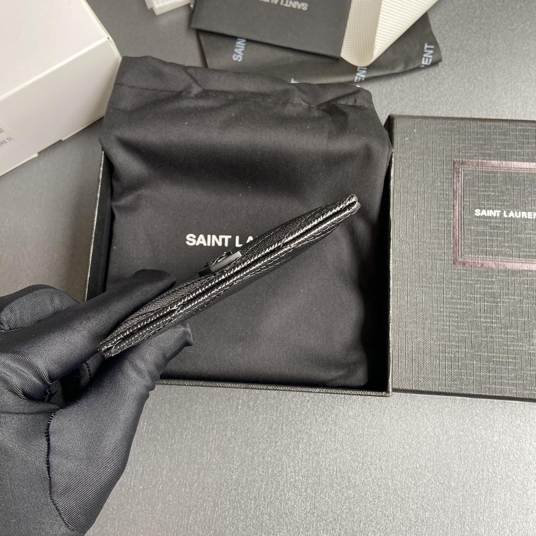 Saint Laurent 五金 MATELASSE粒面壓印皮革卡包