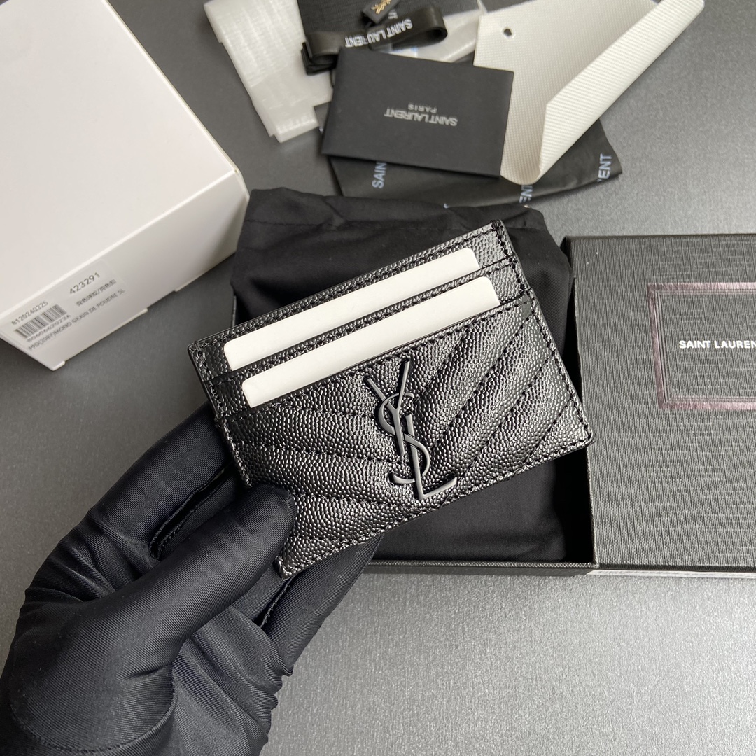Saint Laurent 五金 MATELASSE粒面壓印皮革卡包