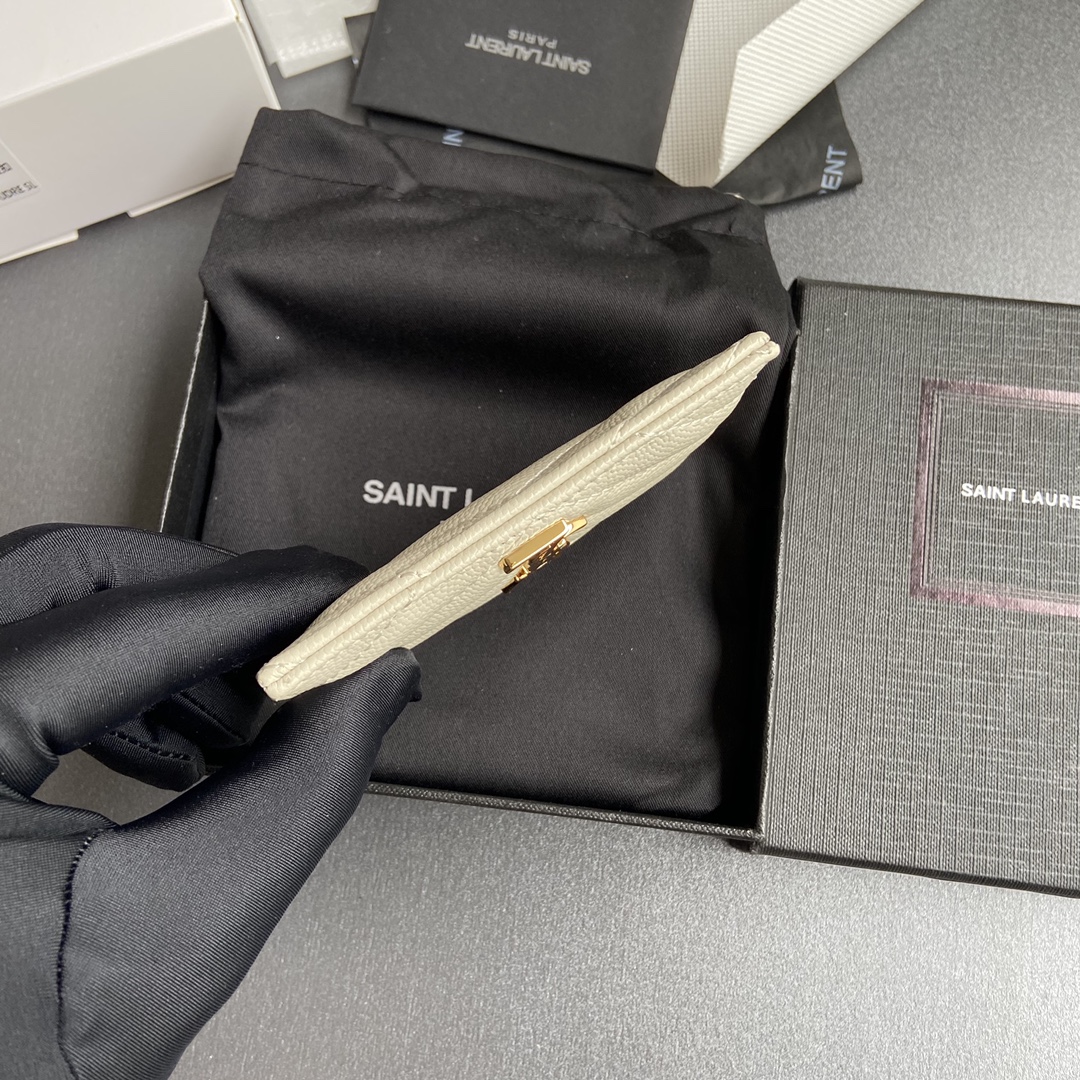 Saint Laurent 五金 MATELASSE粒面壓印皮革卡包