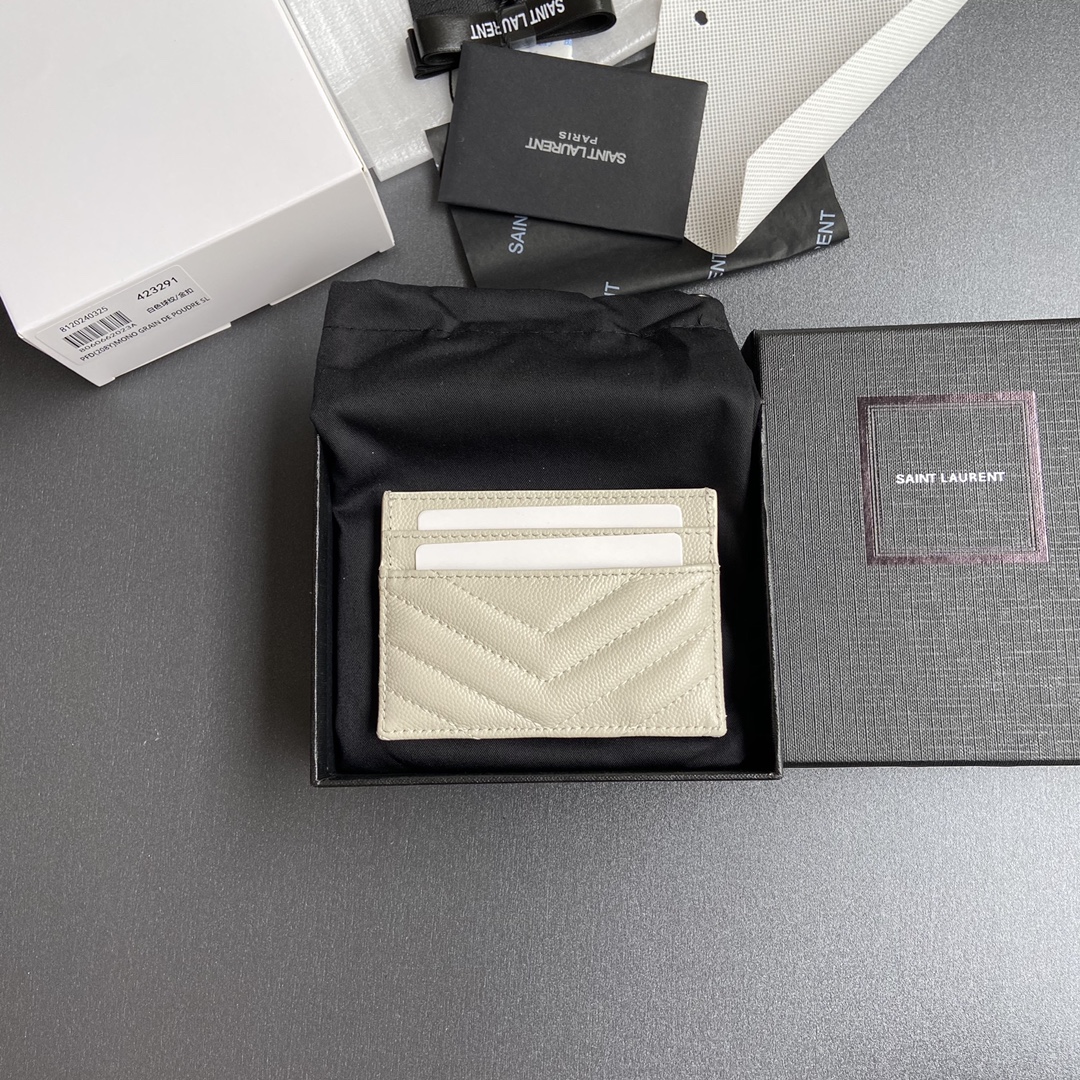 Saint Laurent 五金 MATELASSE粒面壓印皮革卡包