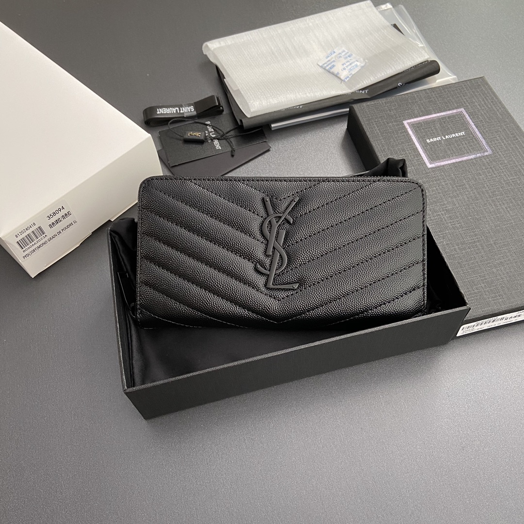 NO:183789,【Excellent hardware original leather】MATELASSE flip grain embossed leather wrap-around zipper wallet Quilted wallet with iconic metal logo Black metal hardware 12 card granules, 1 zipper bag 2 banknote compartments, 2 bill compartments No.: 358094 Size: w19×h9.5×2.5cm, wallet/handbag, wallets19860909【特级五金原厂皮】MATELASSE翻盖粒面压印皮革环绕式拉链钱包 絎縫錢包配以標志性金屬標志 黑色調金屬五金 12個卡糟,1个拉链袋 2个钞票隔层,2个票据隔层 编号:358094 尺寸:w19×h9.5×2.5cm,钱夹/手包,wallets,Bag