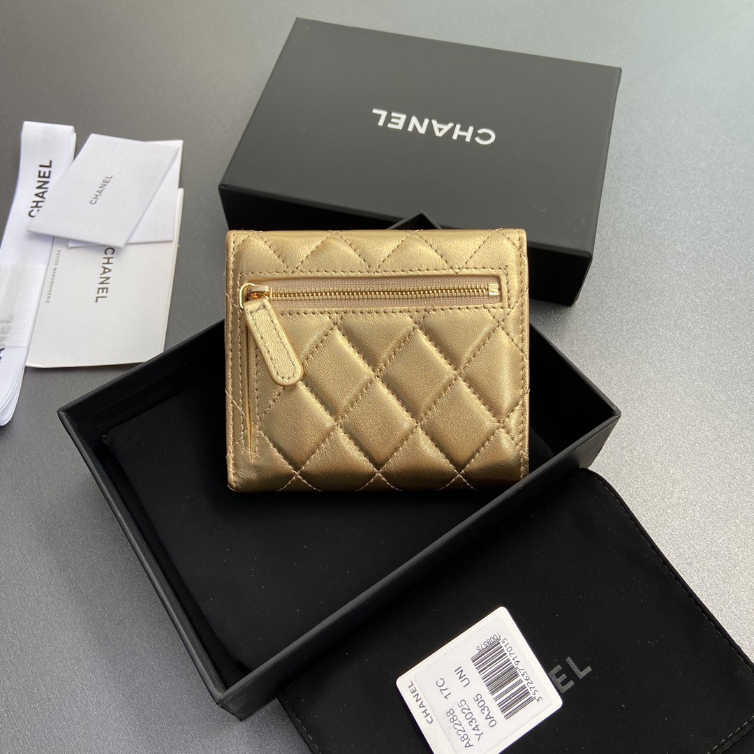 [Chanel Wallets][Italian imported leather]Special golden sheep leathergo