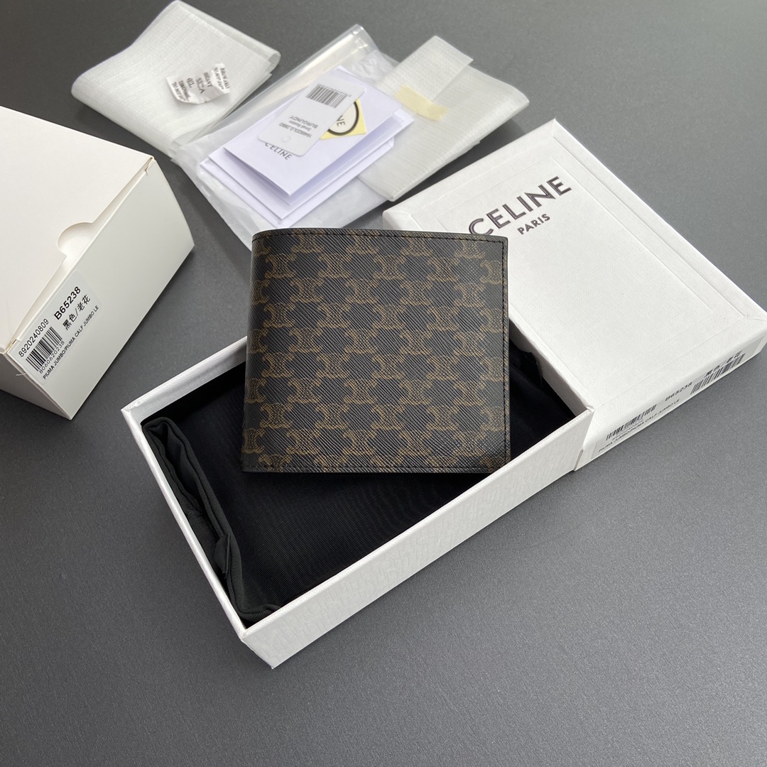NO:182909,【Excellent original leather】 TRIOMPHE logo printed double fold wallet/Xiaosai Coated canvas Fabric fabric, imported cowhide leather Glossy smooth sheepskin flip wallet 8 card slags 2 large banknote bags 2 flat pockets Number: 10B652BQB.38NO B65238 Black/Present-flowered Size: w11×h10×d2cm, Celine wallet, celine, wallets, cowhide, sheepskin19860909【特级原厂皮】 TRIOMPHE标志印花雙折錢包/小赛 塗層帆佈 織物面料,進口牛皮革 亮澤光滑羊皮革翻蓋錢包 8個卡糟 2個大號紙幣袋 2個扁平口袋 编号:10B652BQB.38NO B65238 黑色/老花 尺寸:w11×h10×d2cm,赛琳钱包,celine,wallets,cowhide,sheepskin,Bag