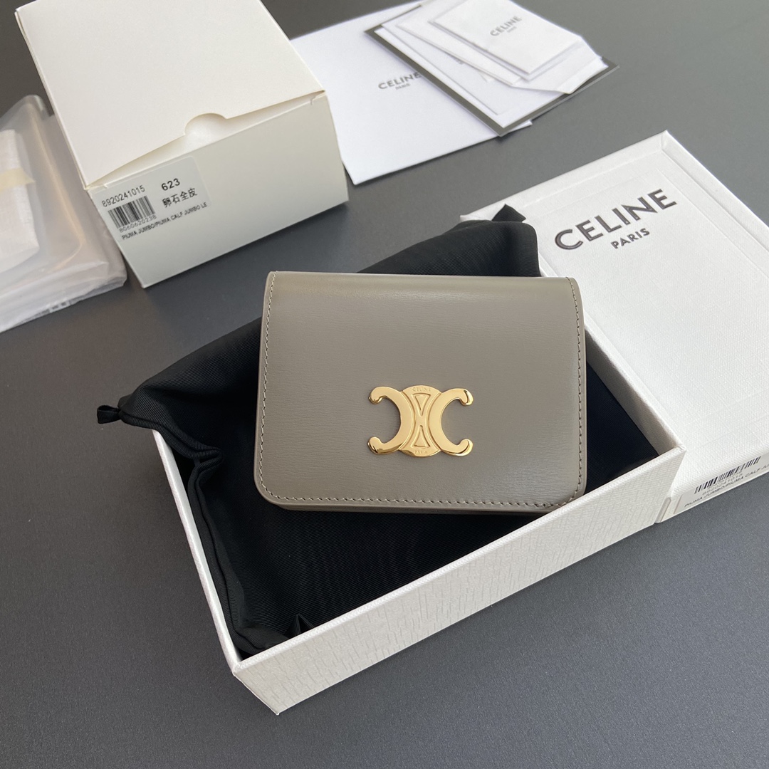 NO:185725,【Original leather of premium pure steel hardware】 TRIOMPHE shiny cowhide leather short wallet/Xiaosai 5 card slags 1 zipper coin bag 1 flat pocket 1 banknote bag Number: 10K623DPV.38NO 622 623 pebble full leather Size: w11×9×3cm., Celine wallet, celine, wallets, cowhide19860909【特级纯钢五金原厂皮】 TRIOMPHE亮泽牛皮革短款钱包/小赛 5个卡糟 1个拉链零钱袋 1个扁平口袋 1个纸币袋 编号:10K623DPV.38NO 622 623卵石全皮 尺寸:w11×9×3cm.,赛琳钱包,celine,wallets,cowhide,Bag