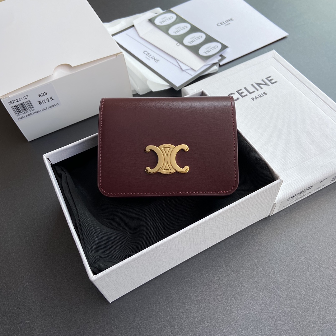 NO:185730,【Original leather of premium pure steel hardware】 TRIOMPHE shiny cowhide leather short wallet/Xiaosai 5 card slags 1 zippered coin bag 1 flat pocket 1 banknote bag Number: 10K623DPV.38NO 622 623 Burgundy full leather Size: w11×9×3cm., Celine wallet, celine, wallets, cowhide19860909【特级纯钢五金原厂皮】 TRIOMPHE亮泽牛皮革短款钱包/小赛 5个卡糟 1个拉链零钱袋 1个扁平口袋 1个纸币袋 编号:10K623DPV.38NO 622 623 酒紅色全皮 尺寸:w11×9×3cm.,赛琳钱包,celine,wallets,cowhide,Bag