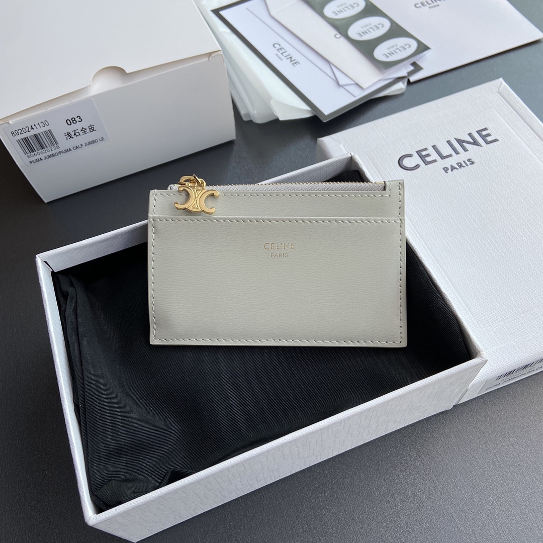NO:185738,【Excellent pure steel hardware original leather】Glossy cowhide leather zipper card bag/Xiaosai cowhide leather cowhide leather lining Gold finish TRIOMPHE functional pendant 1 zipper compartment 3 credit card slots 1 outer flat pocket No.: 10M083FRJ.38NO 083 Light stone full leather Size: w11×7.5cm, Celine wallet, celine, wallets, cowhide19860909【特级纯钢五金原厂皮】亮澤牛皮革拉鏈卡包/小赛 牛皮革 牛皮革襯裡 金色飾面 TRIOMPHE功能性墜飾 1個拉鏈隔層 3個信用卡槽 1個外側扁平口袋 编号:10M083FRJ.38NO 083 淺石色全皮 尺寸:w11×7.5cm,赛琳钱包,celine,wallets,cowhide,Bag