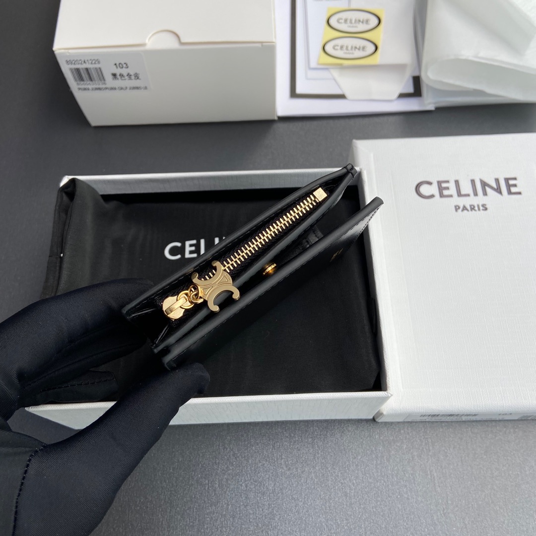 Celine 纯钢五金 TRIOMPHE標志性短款錢包编号:10M 103 FVO.38NO 102