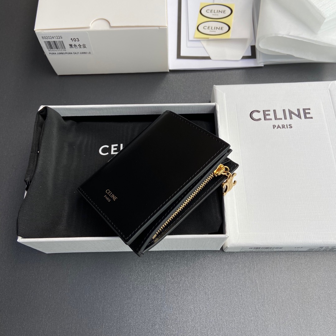 Celine 纯钢五金 TRIOMPHE標志性短款錢包编号:10M 103 FVO.38NO 102