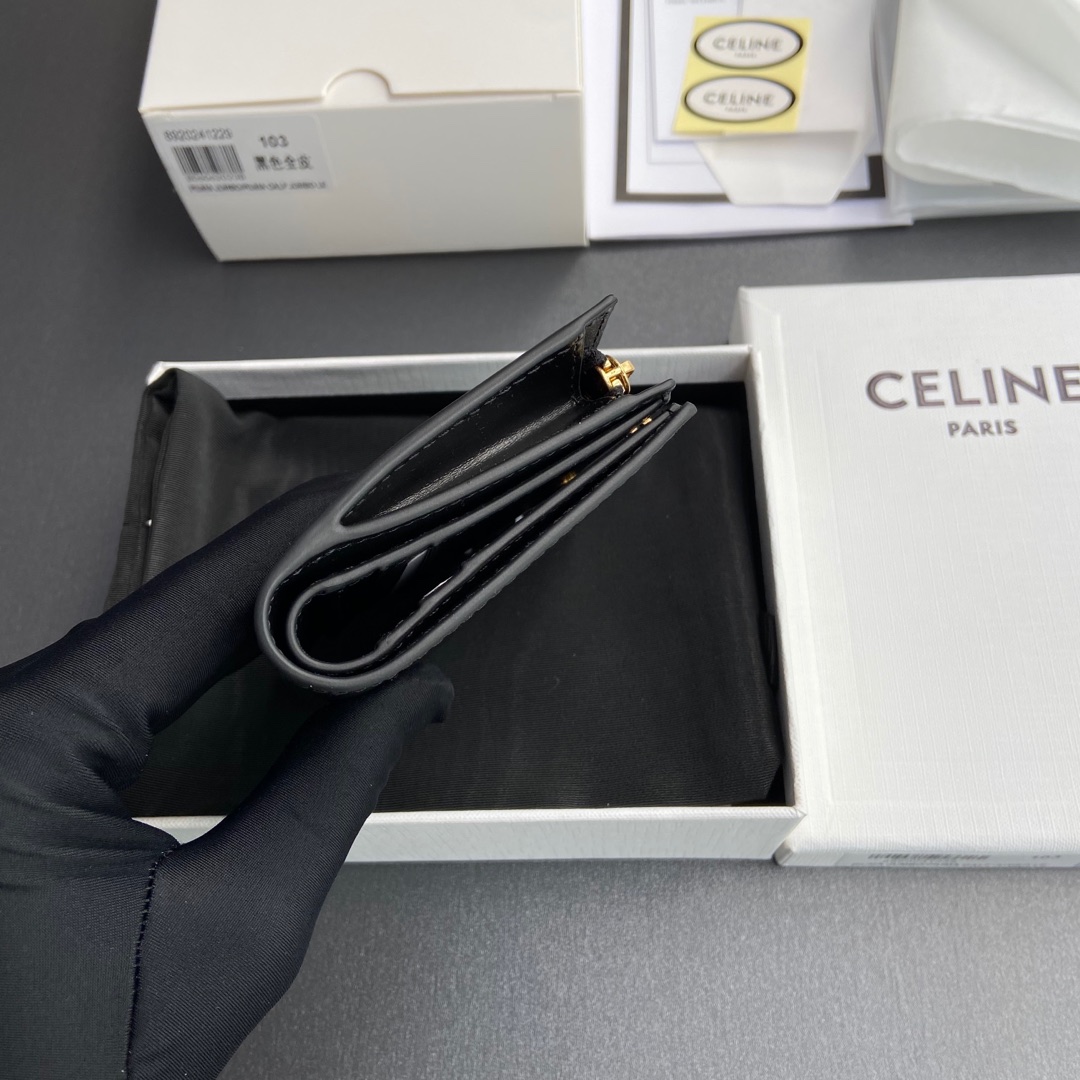 Celine 纯钢五金 TRIOMPHE標志性短款錢包编号:10M 103 FVO.38NO 102