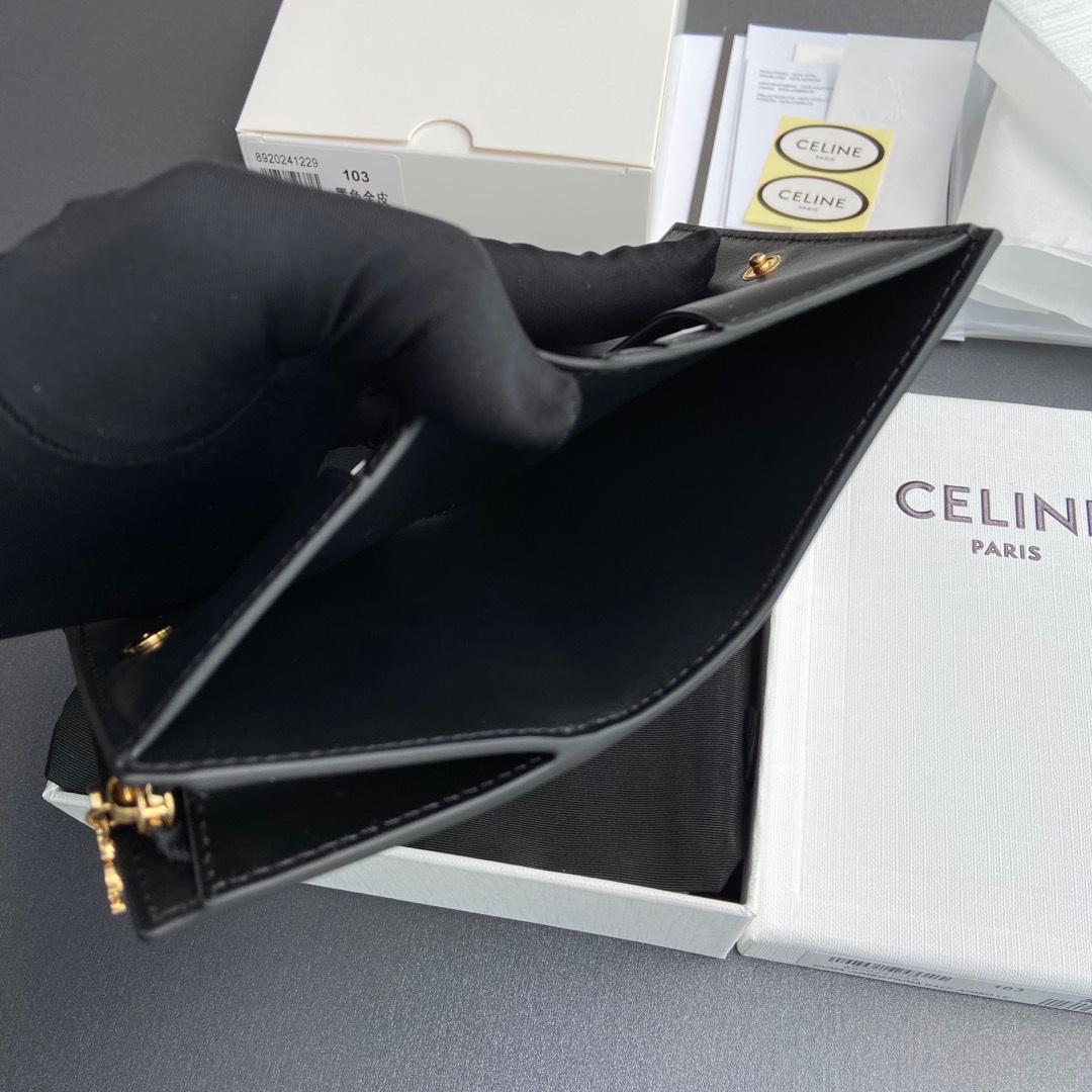 Celine 纯钢五金 TRIOMPHE標志性短款錢包编号:10M 103 FVO.38NO 102