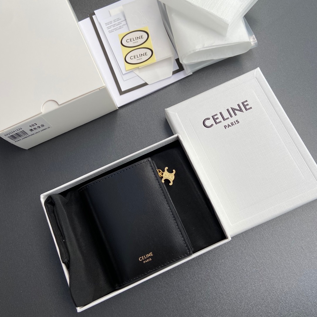 Celine 纯钢五金 TRIOMPHE標志性短款錢包编号:10M 103 FVO.38NO 102