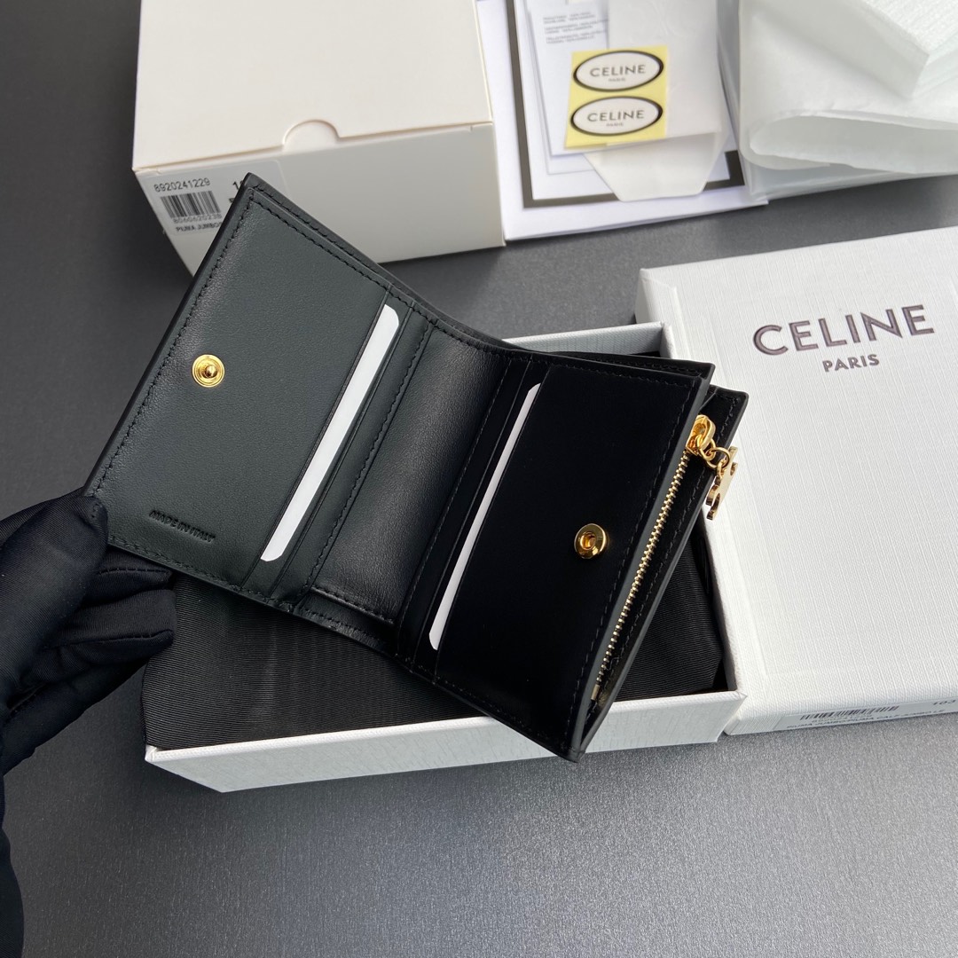 Celine 纯钢五金 TRIOMPHE標志性短款錢包编号:10M 103 FVO.38NO 102