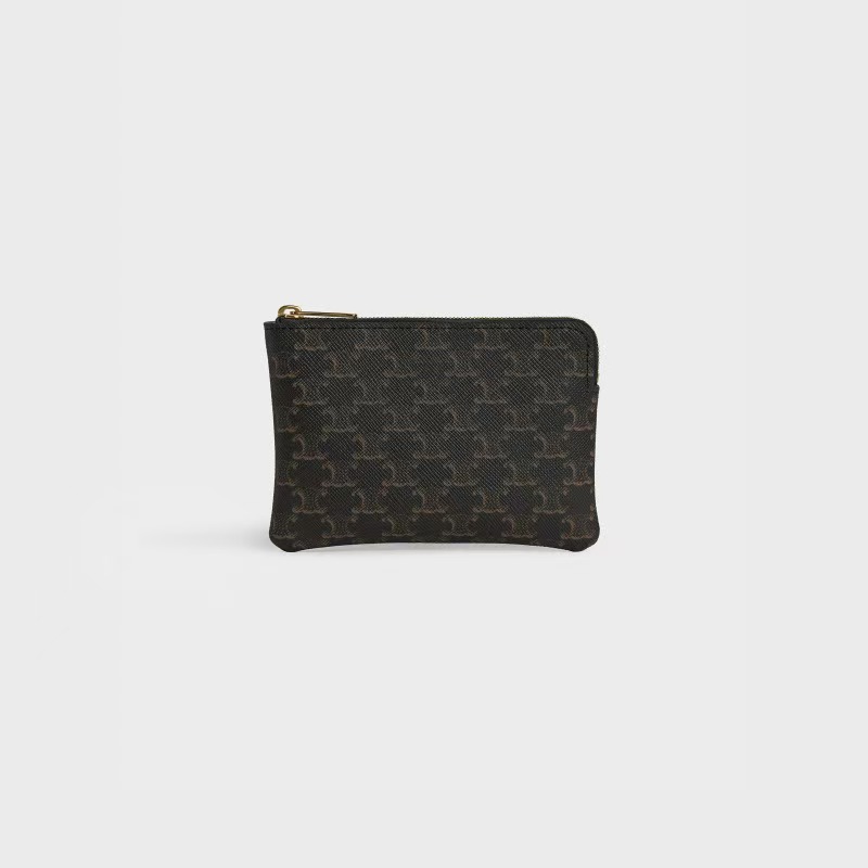 NO:671448,[Special grade imported original leather] TRIOMPHE logo print with hook buckle coin card holder Lining fabric Gold metal parts Zipper lock 1 screw keychain No.: 10C662BTA.38NO 662 Yellow brown/Presbyopia Size: w13×h9.5cm, celine wallet, celine, wallets19860909【特级进口原厂皮】 TRIOMPHE标志印花配鉤扣零錢卡片包 襯裡織物 金色金屬件 拉鏈鎖閉 1個螺絲鑰匙扣 编号:10C662BTA.38NO 662 黃褐/老花 尺寸:w13×h9.5cm,celine钱包,celine,wallets,欧美剧