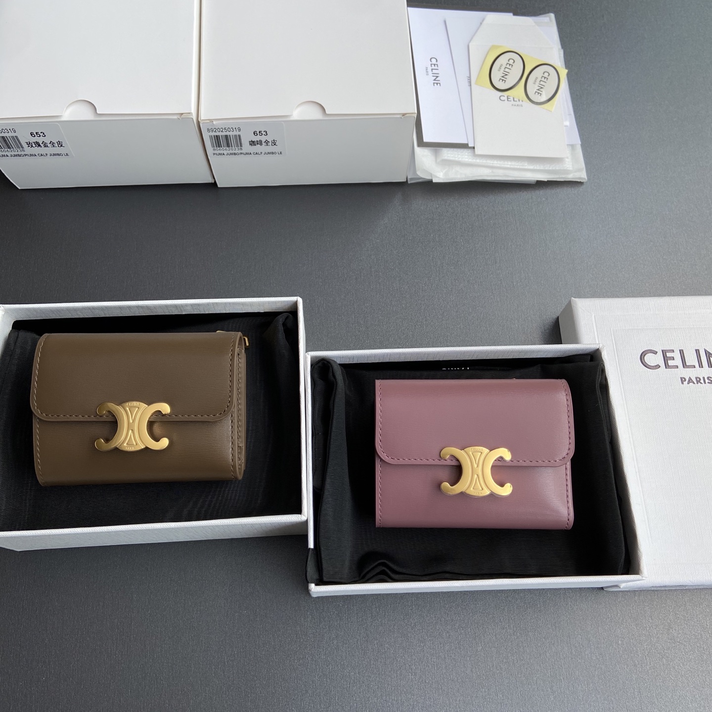 NO:672121,[Special grade pure steel hardware original leather] TRIOMPHE glossy leather short wallet/No.: 10l653DS3.04LU652 653 Size: w9.5×h7.5×3cm combination picture, celine wallet, celine, wallets19860909【特级纯钢五金原厂皮】 TRIOMPHE亮泽皮皮革短款钱包/ 编号:10l653DS3.04LU652 653 尺寸:w9.5×h7.5×3cm 組合圖,celine钱包,celine,wallets,欧美剧