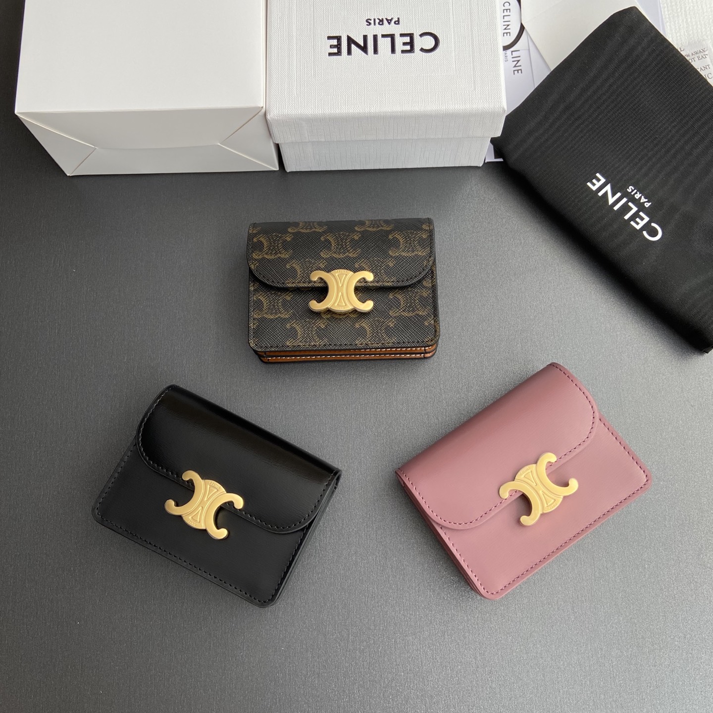 NO:208083,[Excellent pure steel hardware original leather] TRIOMHE shiny cowhide leather business card bag/new model No.: 10N 063 FOZ.24VR 062 063 Size: w10.5×h8.5×d3cm Combination picture, Celine wallet, celine, wallets, cowhide19860909【特级纯钢五金原厂皮】TRIOMHE亮泽牛皮革名片包/新款 编号:10N 063 FOZ.24VR 062 063 尺寸:w10.5×h8.5×d3cm 組合圖,赛琳钱包,celine,wallets,cowhide,Bag