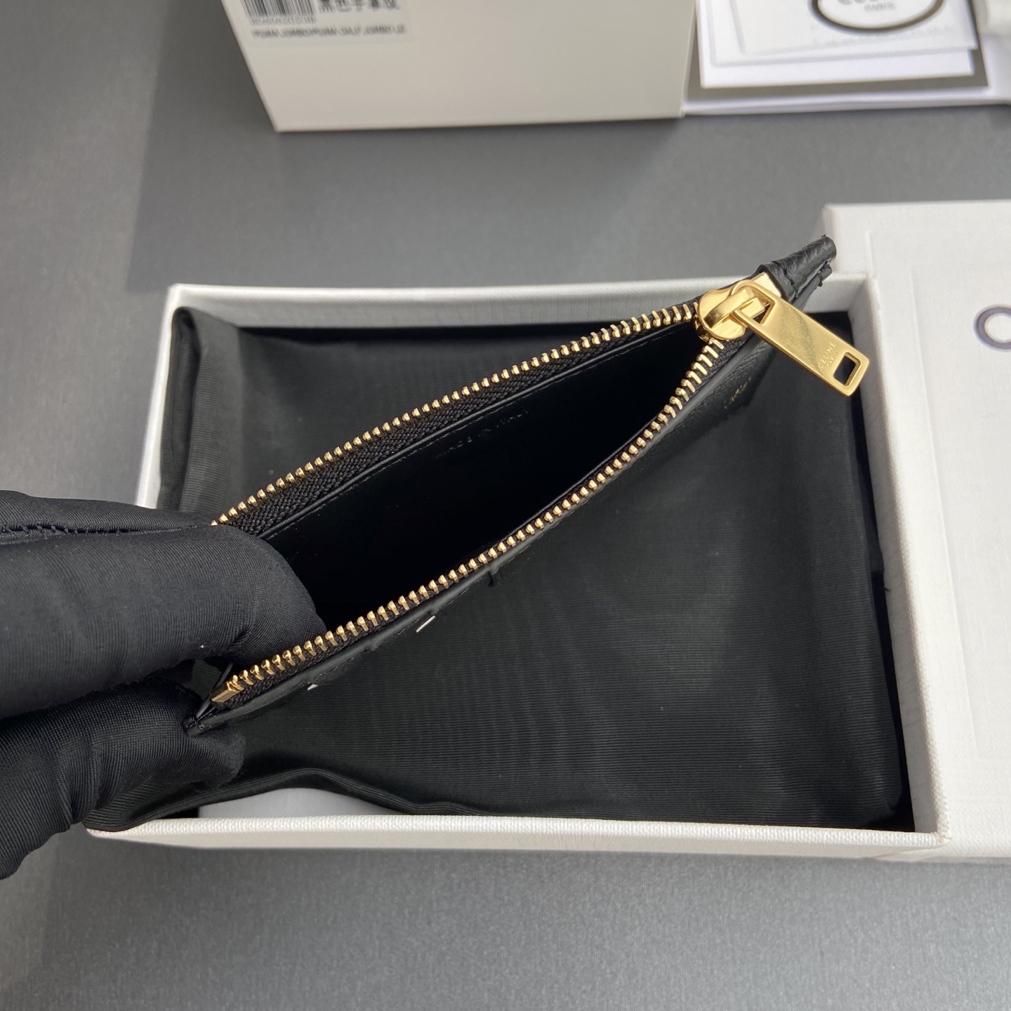 Celine Essentials Zip Card Holder in Black Grained Leather - Compact & Stylish 7 i1748938166833 3476 0 5
