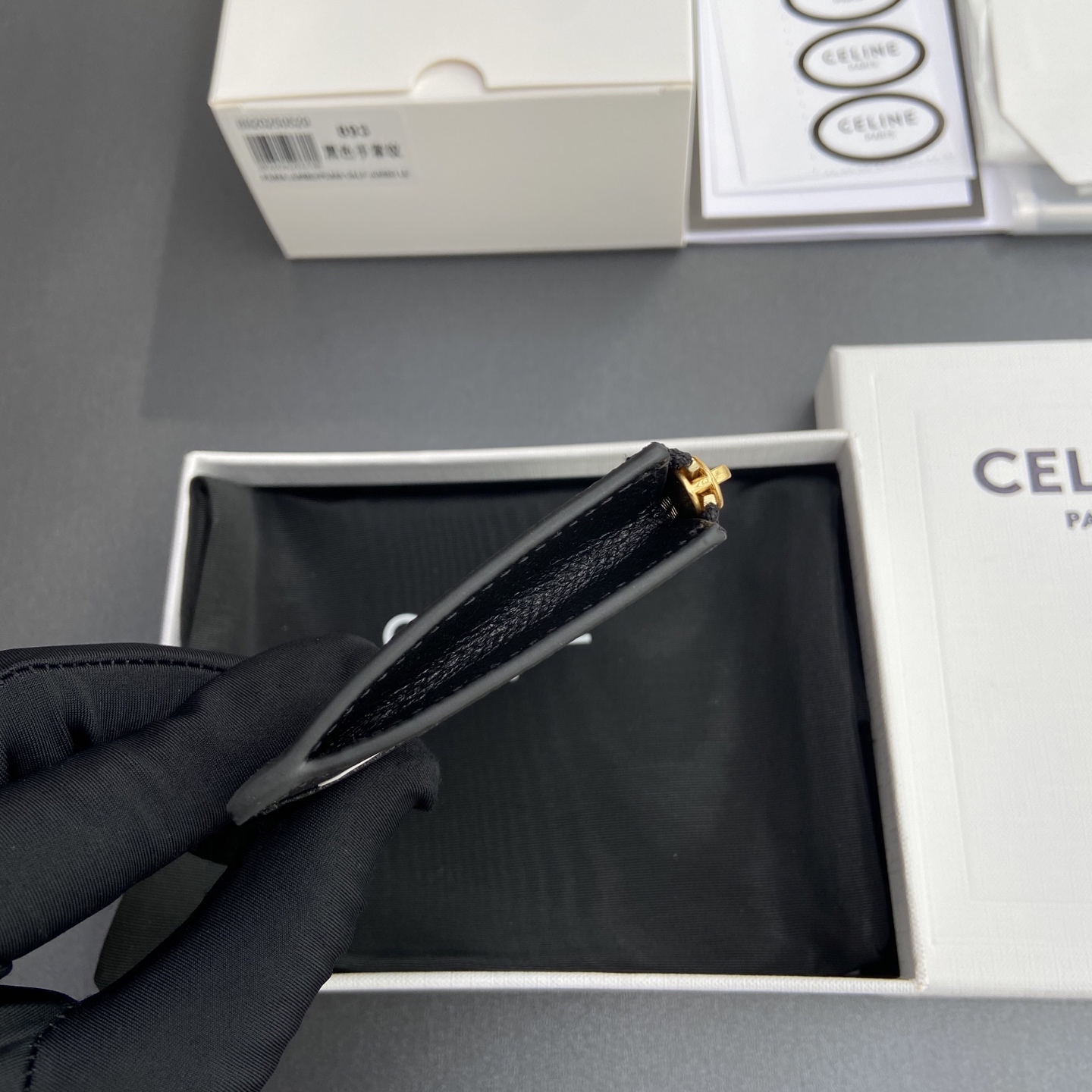 Celine Essentials Zip Card Holder in Black Grained Leather - Compact & Stylish 5 i1748938169213 3238 0 3