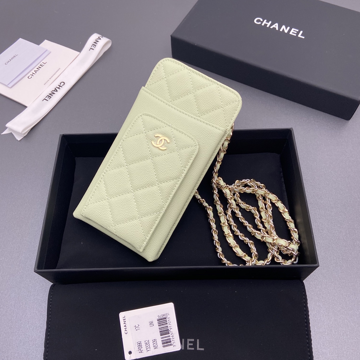 NO:659195,Xiaoxiang imported Italian grained cowhide Item number: AP Color: light green fine ball pattern gold buckle Size: w18.5×h9×d3cm, Chanel wallet, chanel, wallets, cowhide19860909小香进口意大利颗粒牛皮 货号:AP 颜色:淺綠細球纹金色扣 尺寸:w18.5×h9×d3cm,香奈儿钱包,chanel,wallets,cowhide,Bag