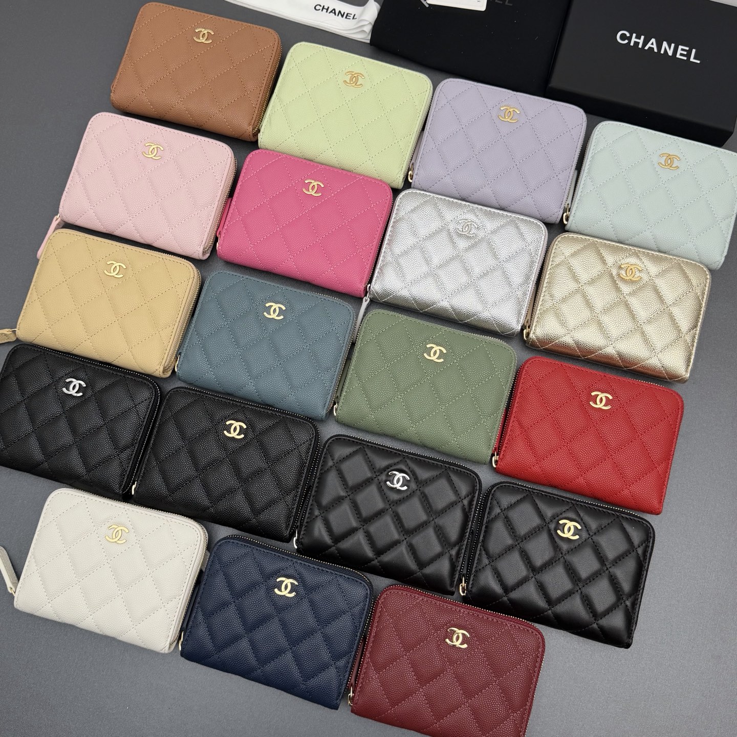 Chanel Classic Quilted Zip Card Holder