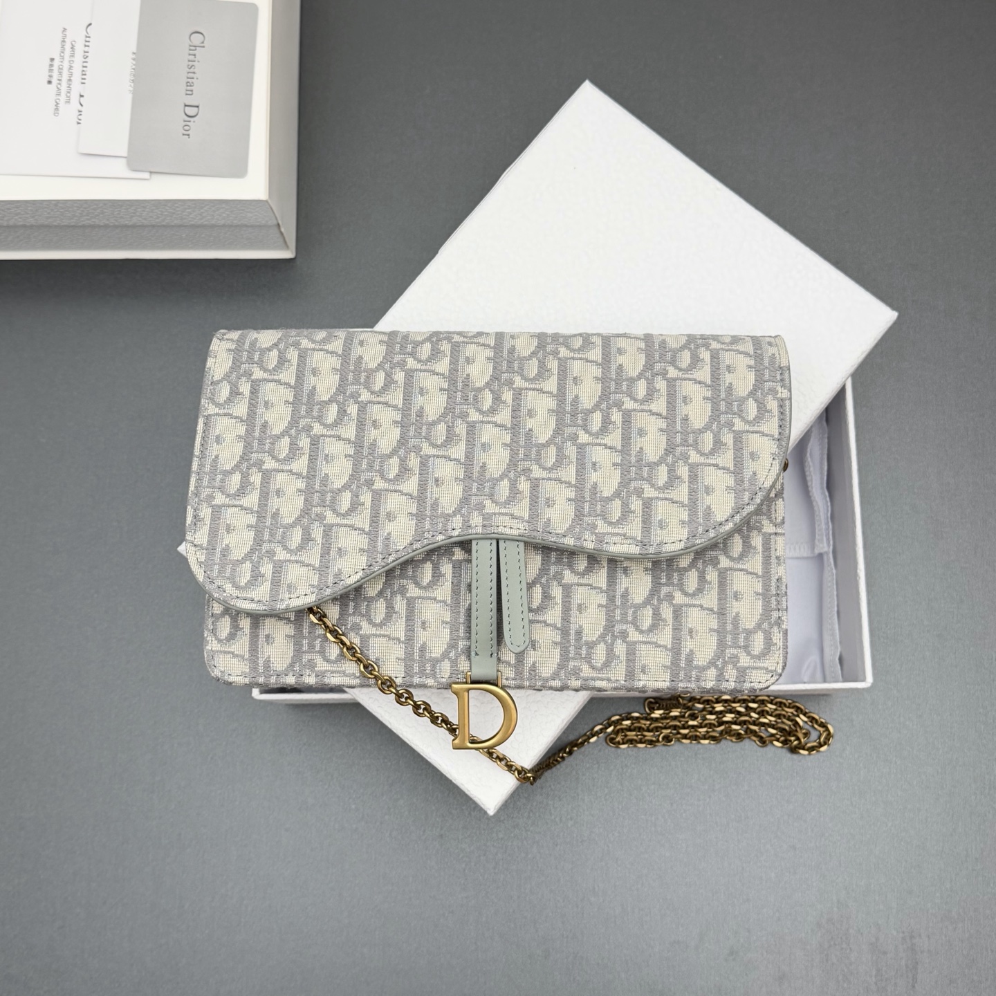 Dior 中号马鞍包链条包系列这款马鞍链条手袋线条流畅协调