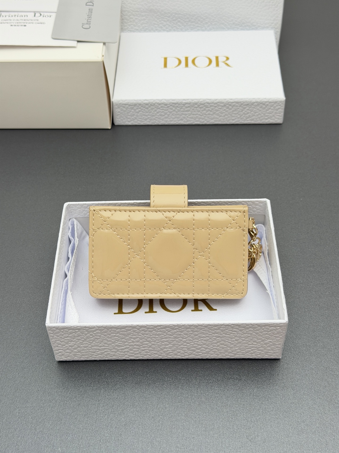 Dior Lady Jasmine卡夹系列这款卡夹设计精巧 空间宽敞 彩色漆皮牛皮革精心制作