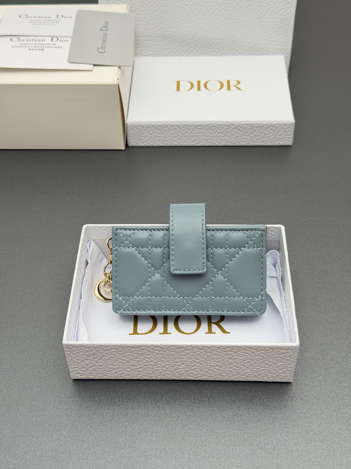 Dior Lady Jasmine卡夹系列这款卡夹设计精巧 空间宽敞 采用羊皮革精心制作