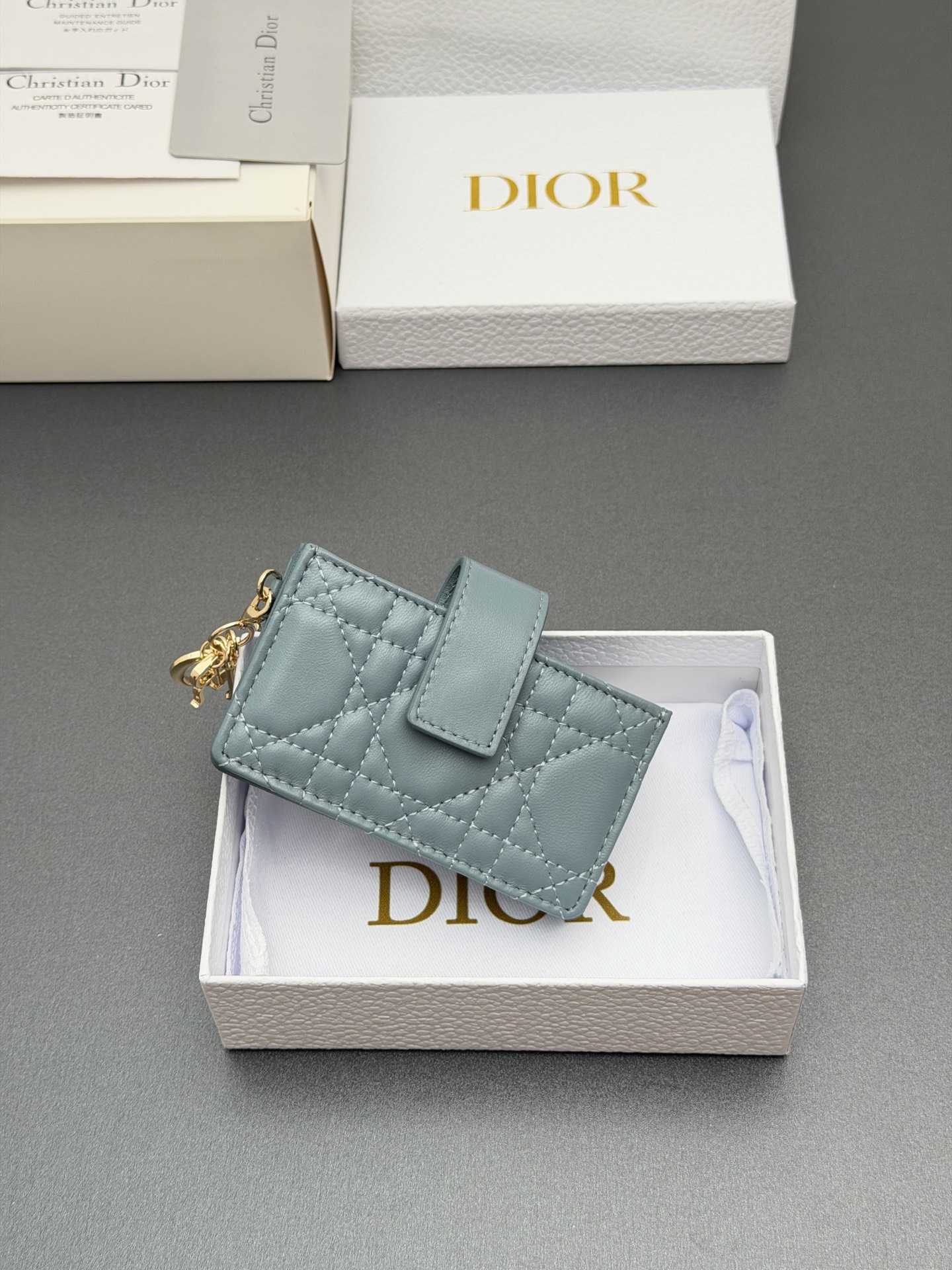 Dior Lady Jasmine卡夹系列这款卡夹设计精巧 空间宽敞 采用羊皮革精心制作