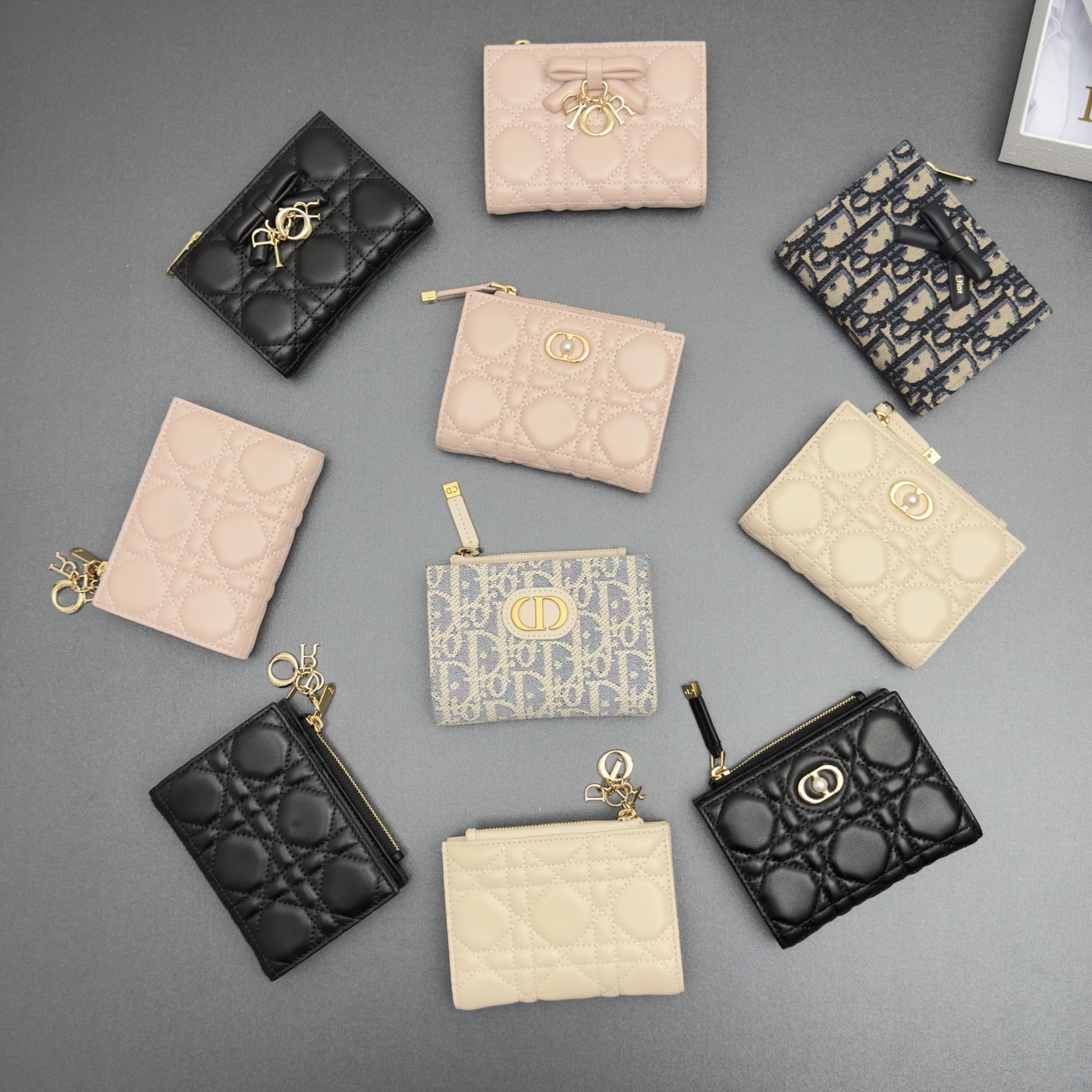 Dior Cannage Oblique Compact Wallet Assortment