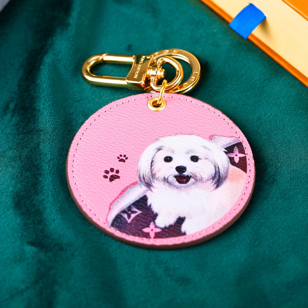 Pink dog keychain