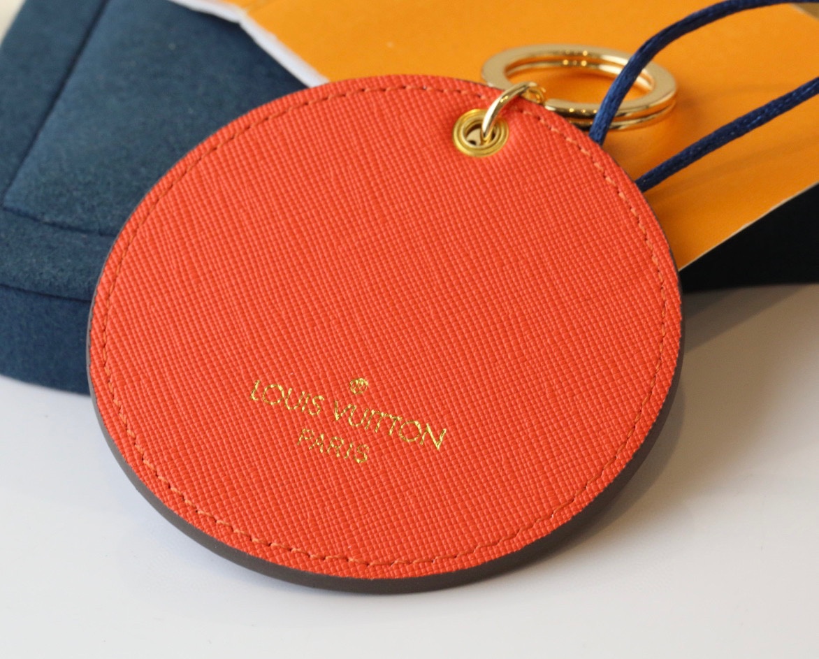 Round Leather Keychain Back