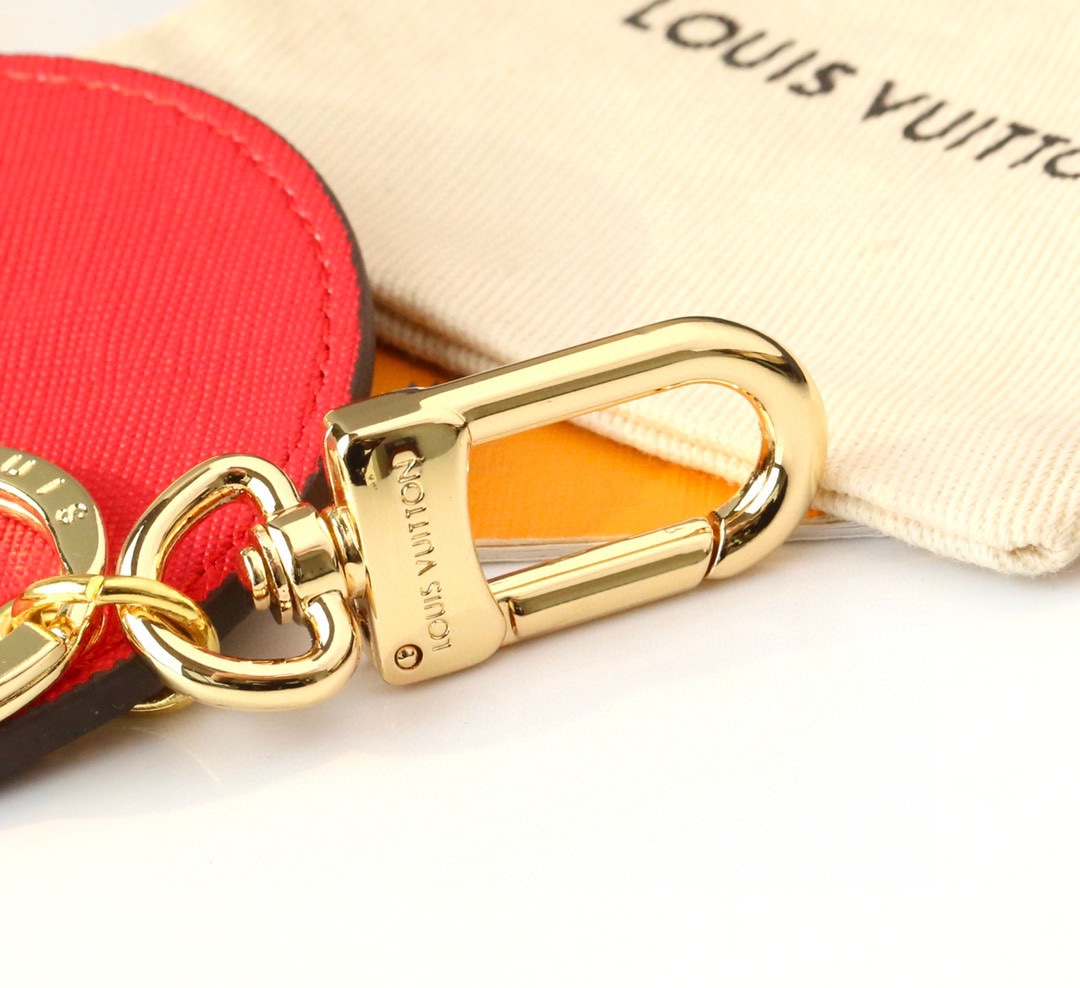 Model holding Leather keychain
